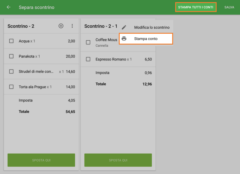 stampare le ricevute