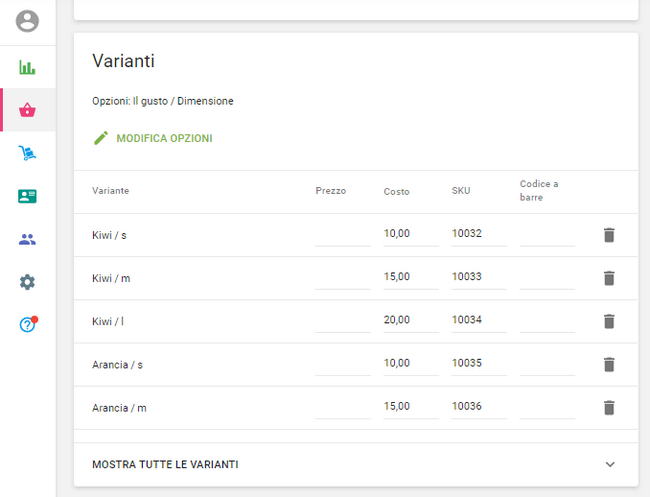 puoi correggere manualmente tutti i campi