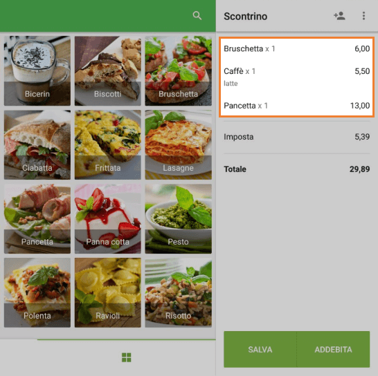 crea prima il scontrino
