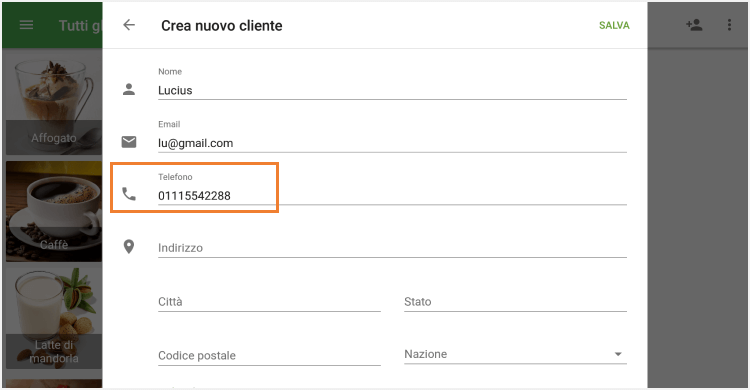 compilare campo 'Telefono'