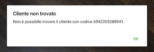 Cliente non trovato