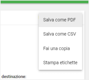 operazioni nel menu 'Altro'