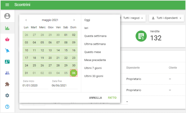 Seleziona il periodo