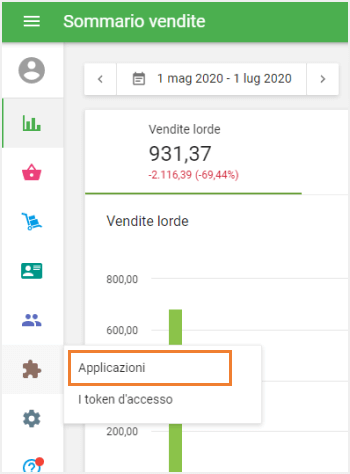 sezione 'Applicazioni'