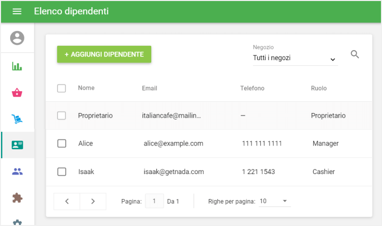 Seleziona il dipendente