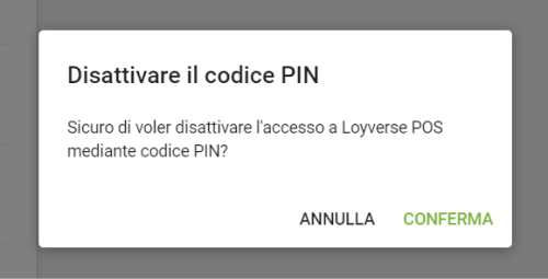 Conferma la disabilitazione