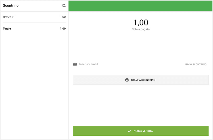 messaggio 'Totale pagato'