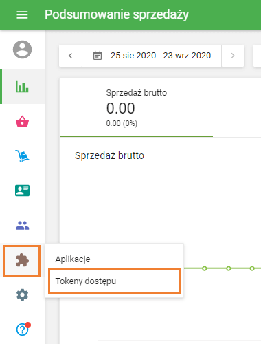 sekcję 'Tokeny dostępu'