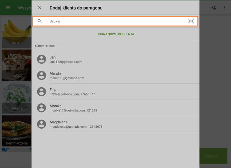 Wyszukiwania klientów