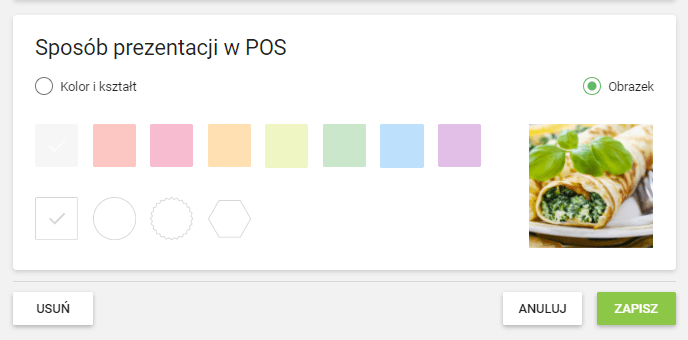 Sposób prezentacji w POS