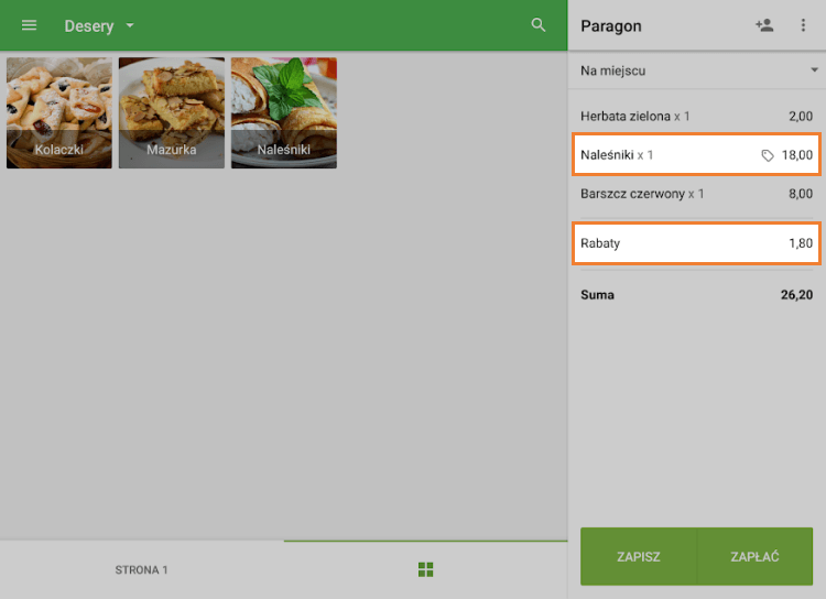 rabat z jego wartością pojawi się na paragonie