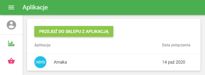 połączone aplikacje w sekcji 'Aplikacje'