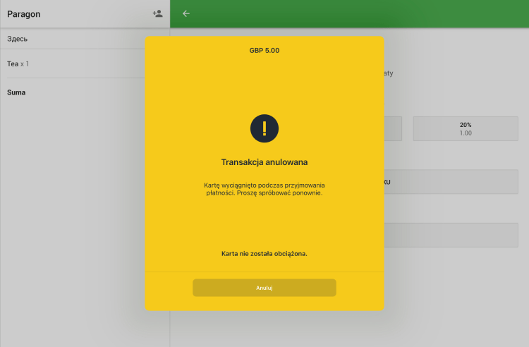 komunikat o błędzie