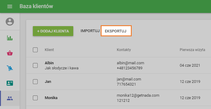 przycisk 'Eksportuj'