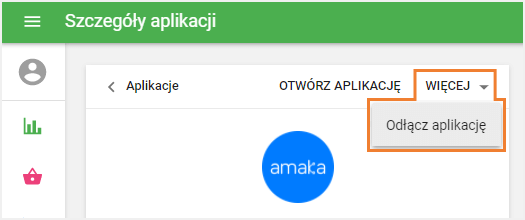 odłączyć aplikację