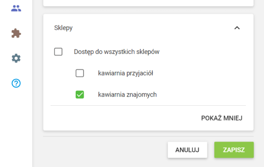 Przypisz pracownika do konkretnego sklepu