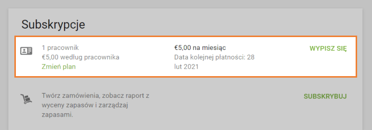 Subskrypcja na Zarządzanie pracownikami