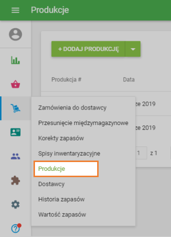 sekcja „Produkcja”