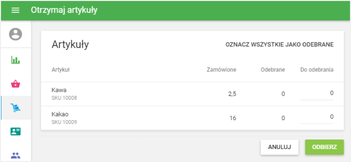 potwierdzić otrzymanie zamówienia