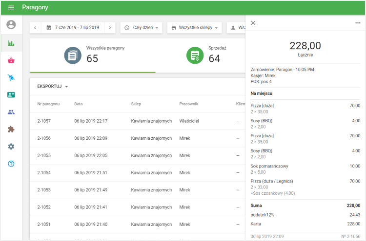 Szczegóły paragonu