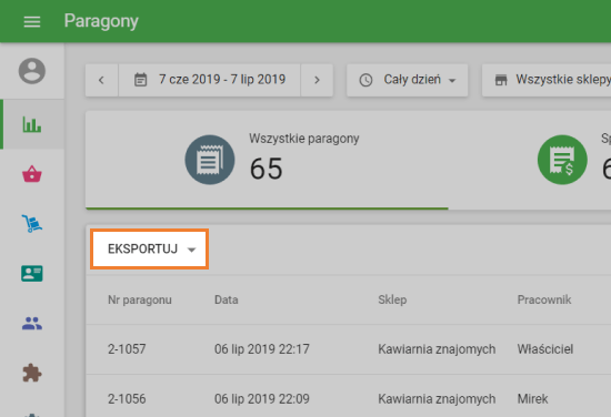przycisk 'Eksportuj'