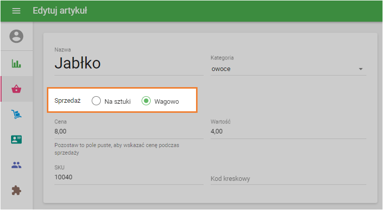 zmienić opcję z Back Office