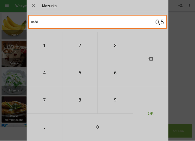 rzeczywista waga przedmiotu
