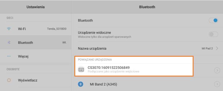skaner jest połączony z hostem