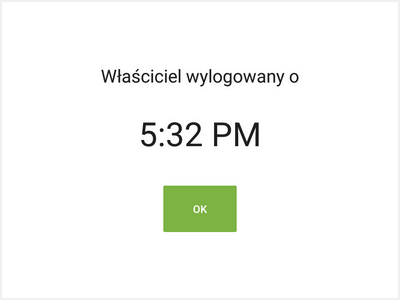 informacje o Czasie zakończenia pracy
