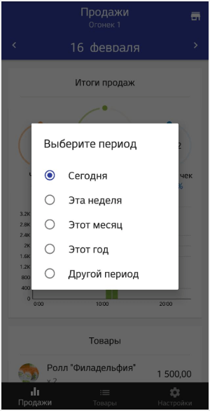 Выбор периода