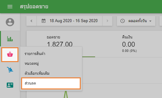 เลือก 'ส่วนลด'