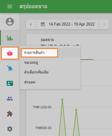 'รายการสินค้า' ที่ Back Office