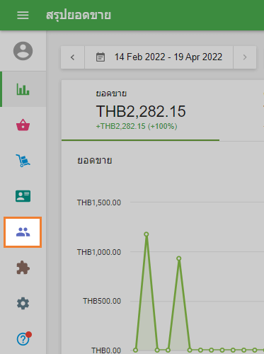 เมนู 'ลูกค้า' ที่ Back Office