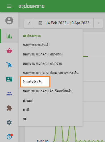 เมนู 'รายงาน' ที่ Back Office