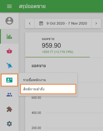 ส่วน 'สิทธิ์การเข้าถึง'
