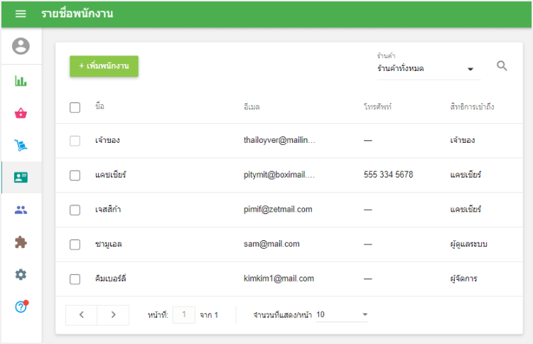 เลือกพนักงาน