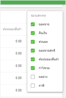 ปรับแต่งคอลัมน์ที่แสดง