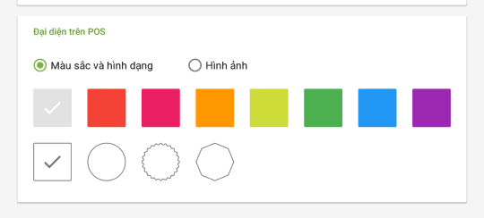 màu sắc và hình dạng cho biểu tượng mục