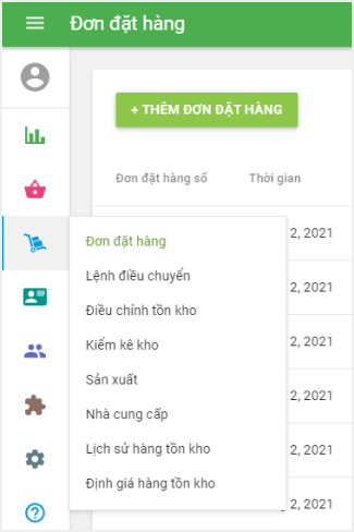 trình đơn 'Quản lý hàng tồn kho'
