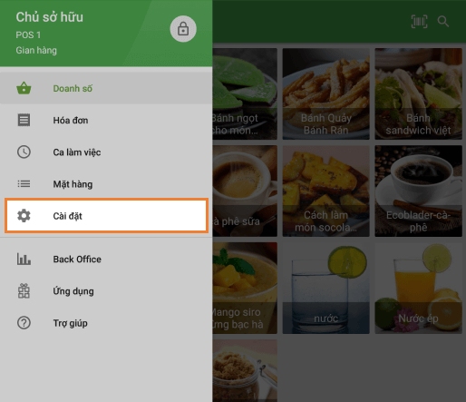 đi đến cài đặt