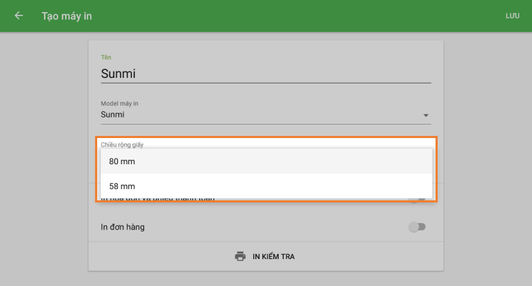 Chọn 'Chiều rộng giấy'