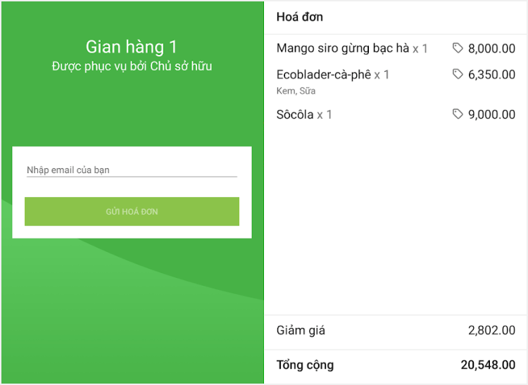 vé với danh sách hàng hóa