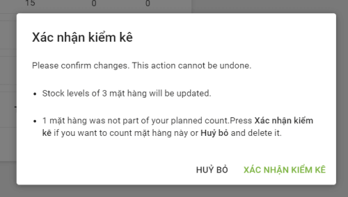 Xác nhận số lượng khoảng không quảng cáo
