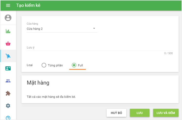 Số lượng hàng tồn kho đầy đủ