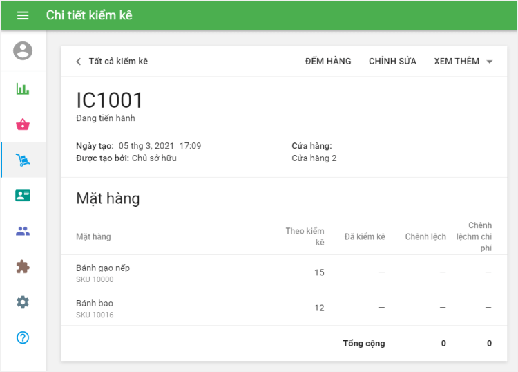 Chi tiết số lượng khoảng không quảng cáo