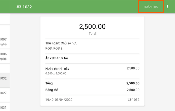 Nút hoàn tiền không hoạt động