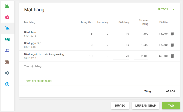 Nhấp vào nút 'Tạo'