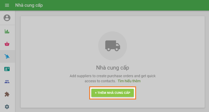 chọn nút '+ Thêm nhà cung cấp'