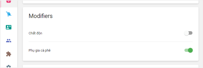 Kích hoạt các công cụ sửa đổi mà bạn muốn áp dụng