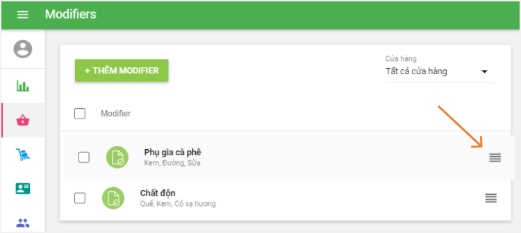 thay đổi thứ tự của các bổ ngữ